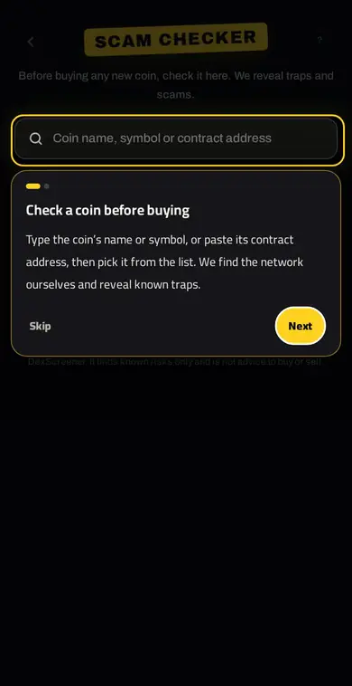 SCAM CHECKER — Token contract checker