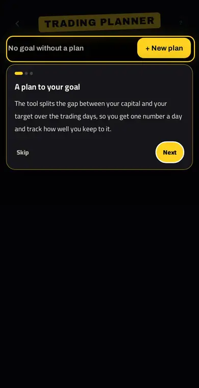 TRADING PLANNER — خطة تداول بالأرقام، يومًا بيوم